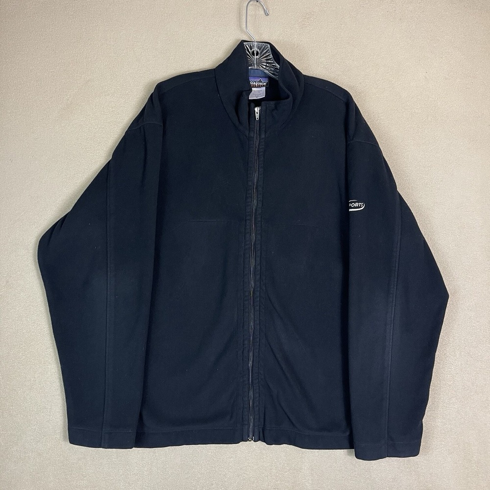 Patagonia Jacket Mens XL Synchilla Black ABC Sports Full Zip 26511F5 EUC